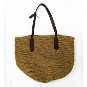 J. Crew Tan Straw Market Tote Shoulder Bag